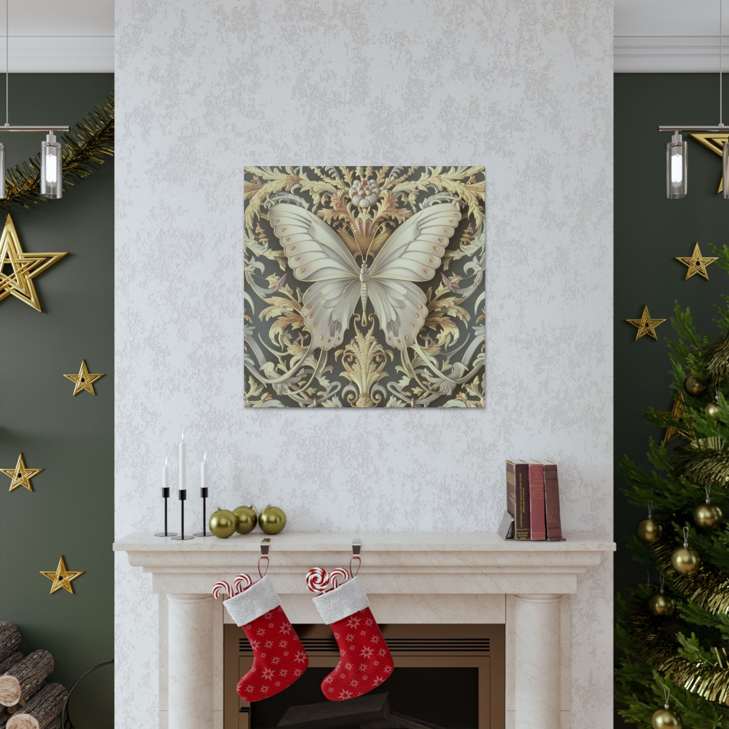 Cream Butterfly Canvas Gallery Wraps