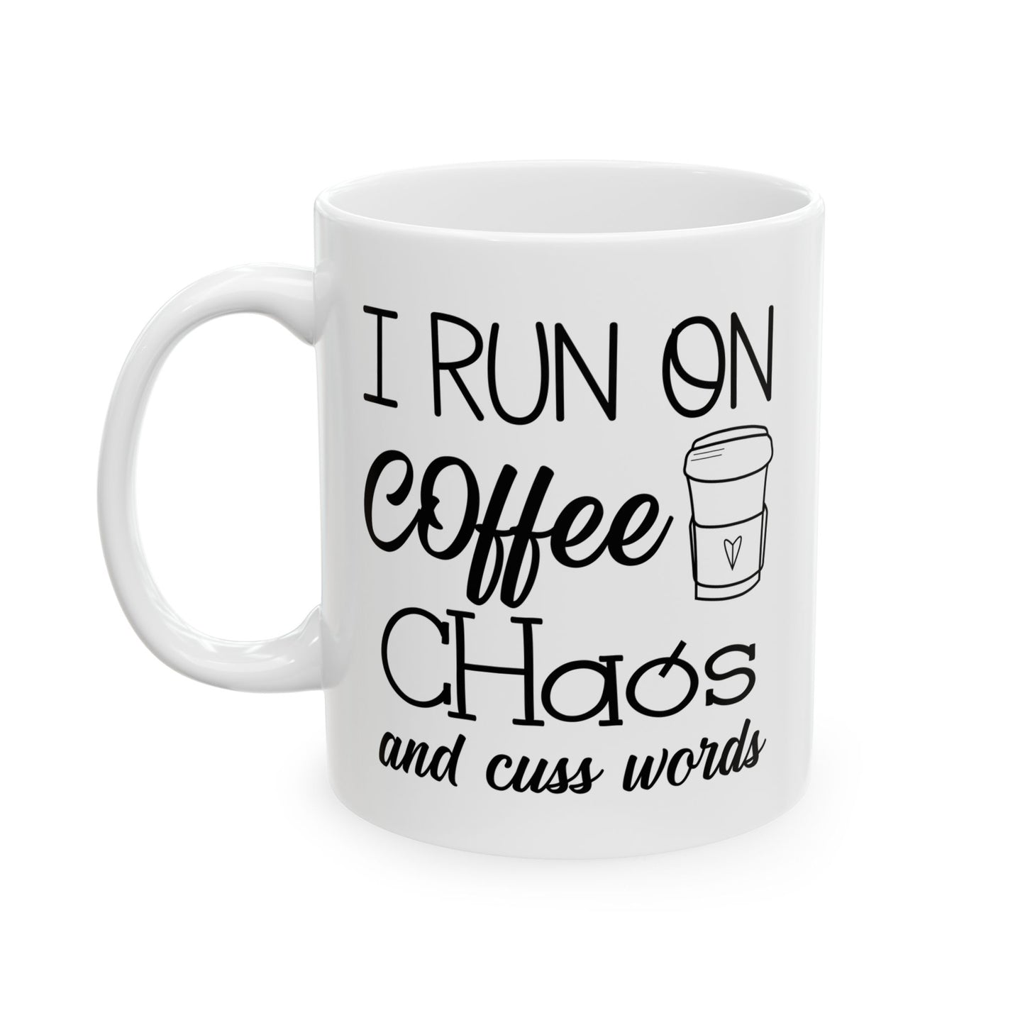 Coffee, Chaos, Cuss Words Ceramic Mug