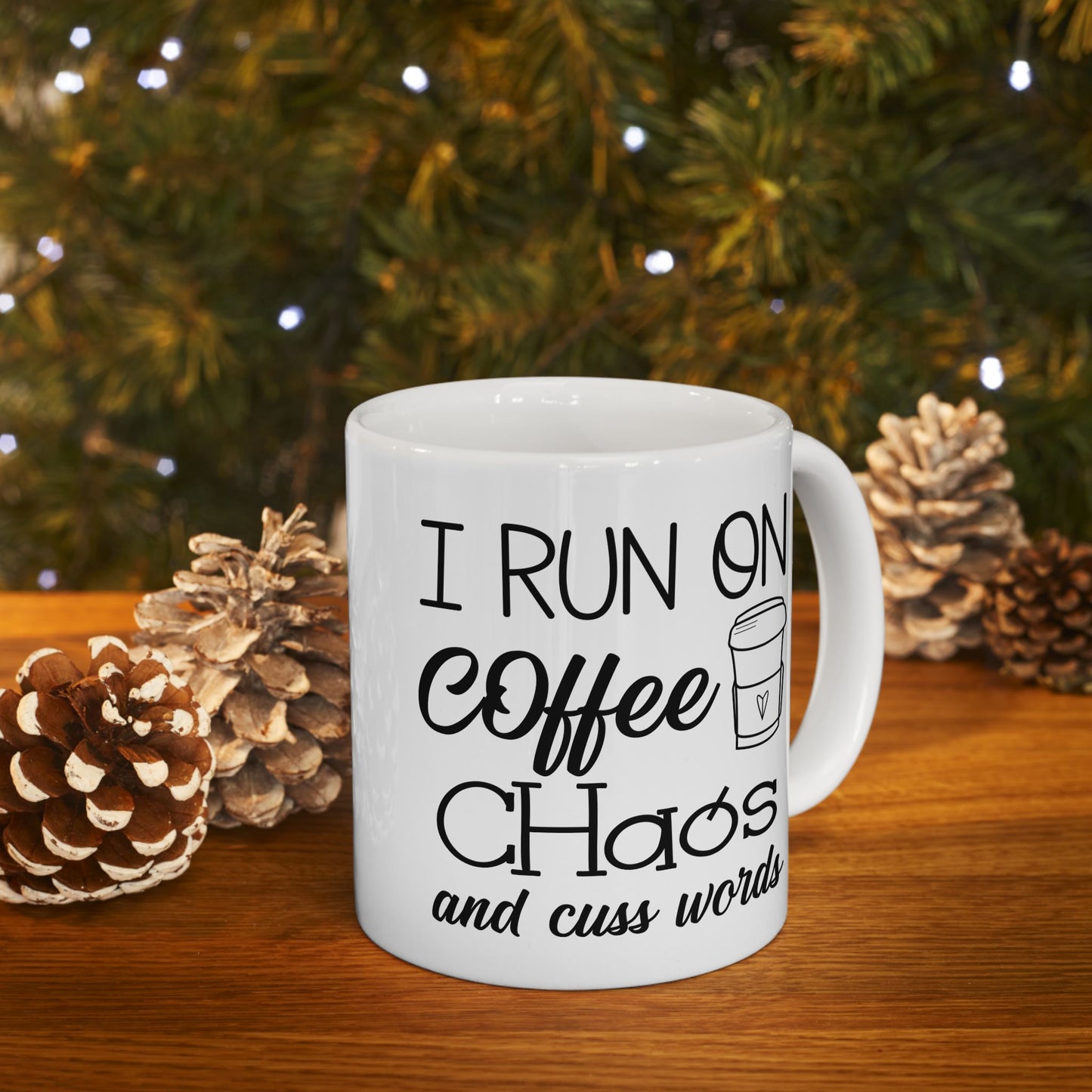 Coffee, Chaos, Cuss Words Ceramic Mug