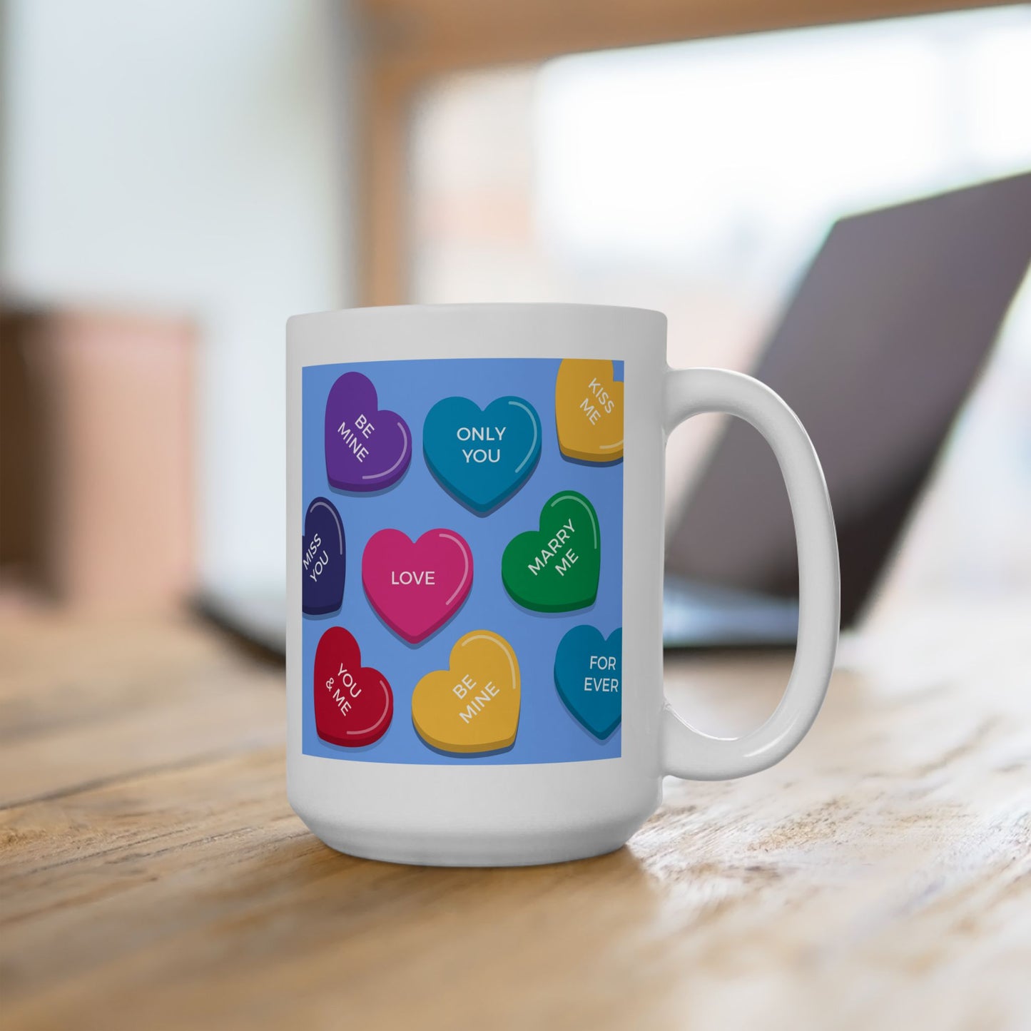 Candy Hearts Ceramic Mug