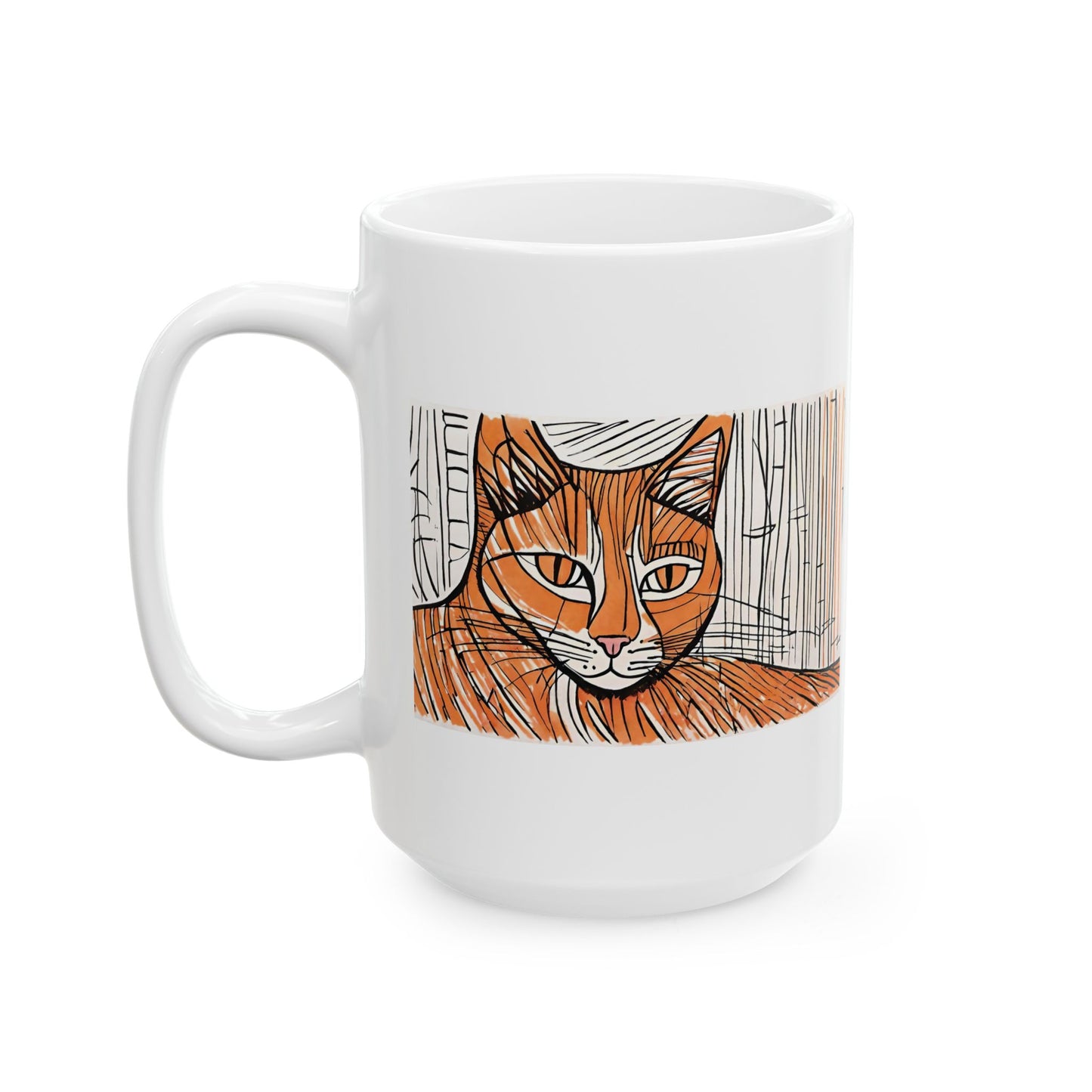 Orange Cat Ceramic Mug