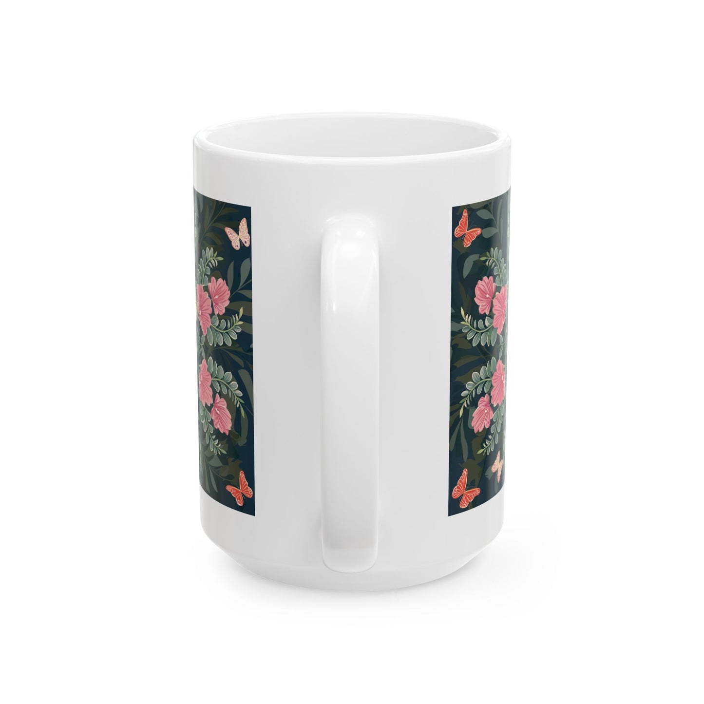 Butterflies and Flowers Ceramic Mug