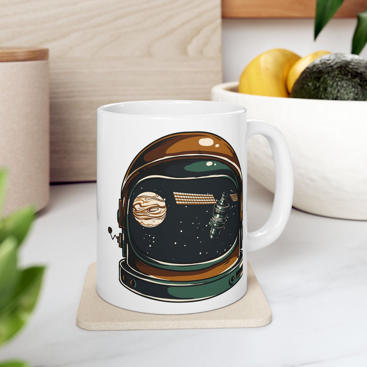 Space Helmet Astronaut Ceramic Mug 11oz