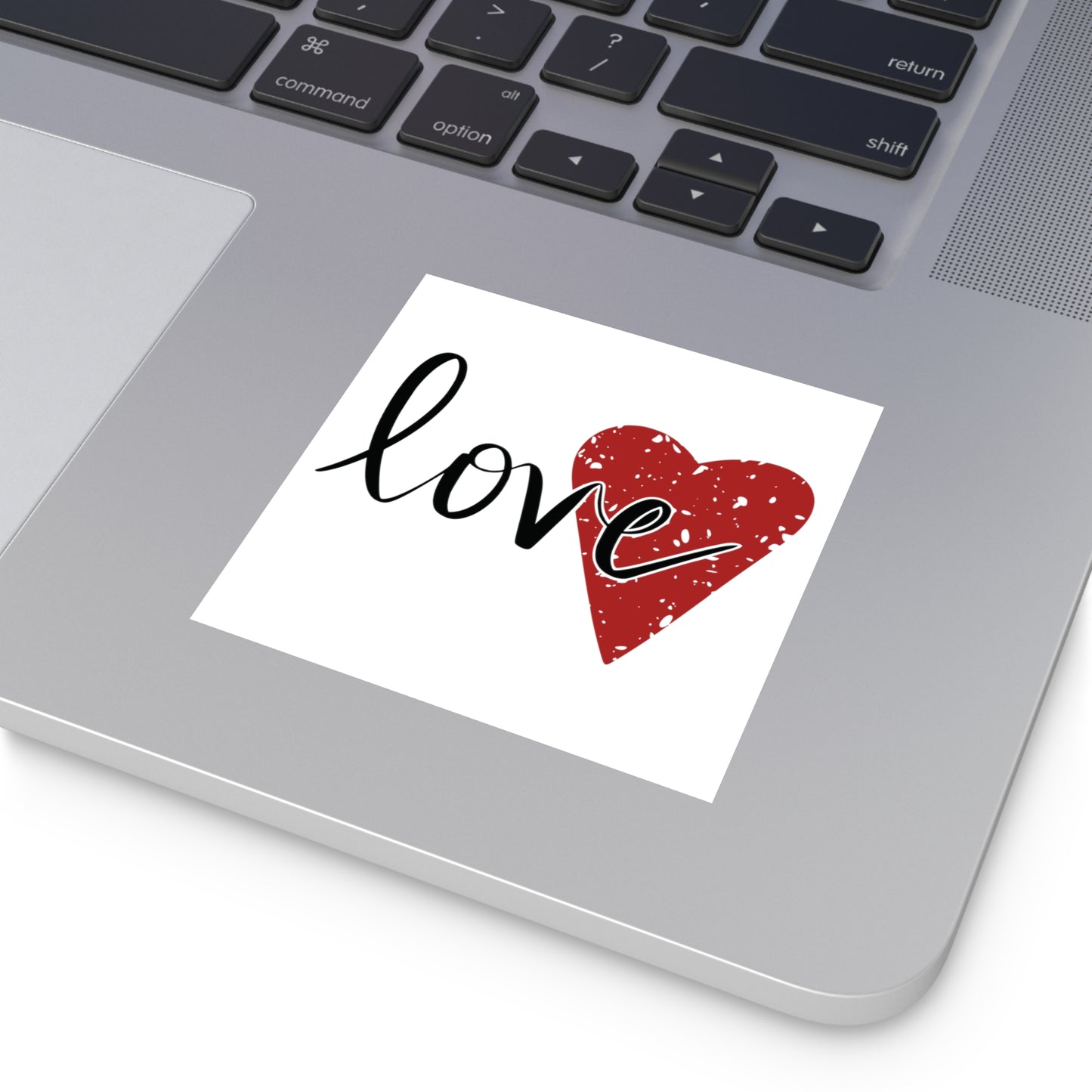 Love Red Heart Square Vinyl Sticker
