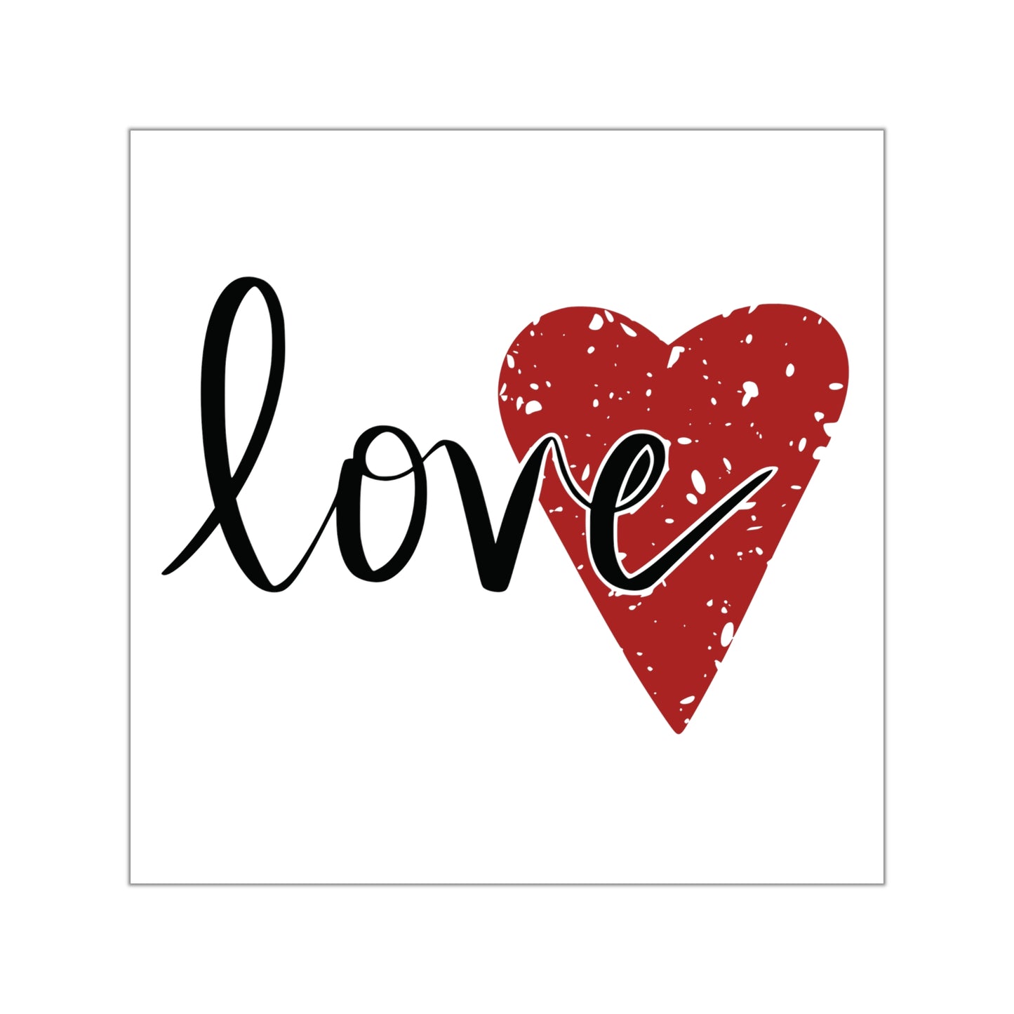 Love Red Heart Square Vinyl Sticker