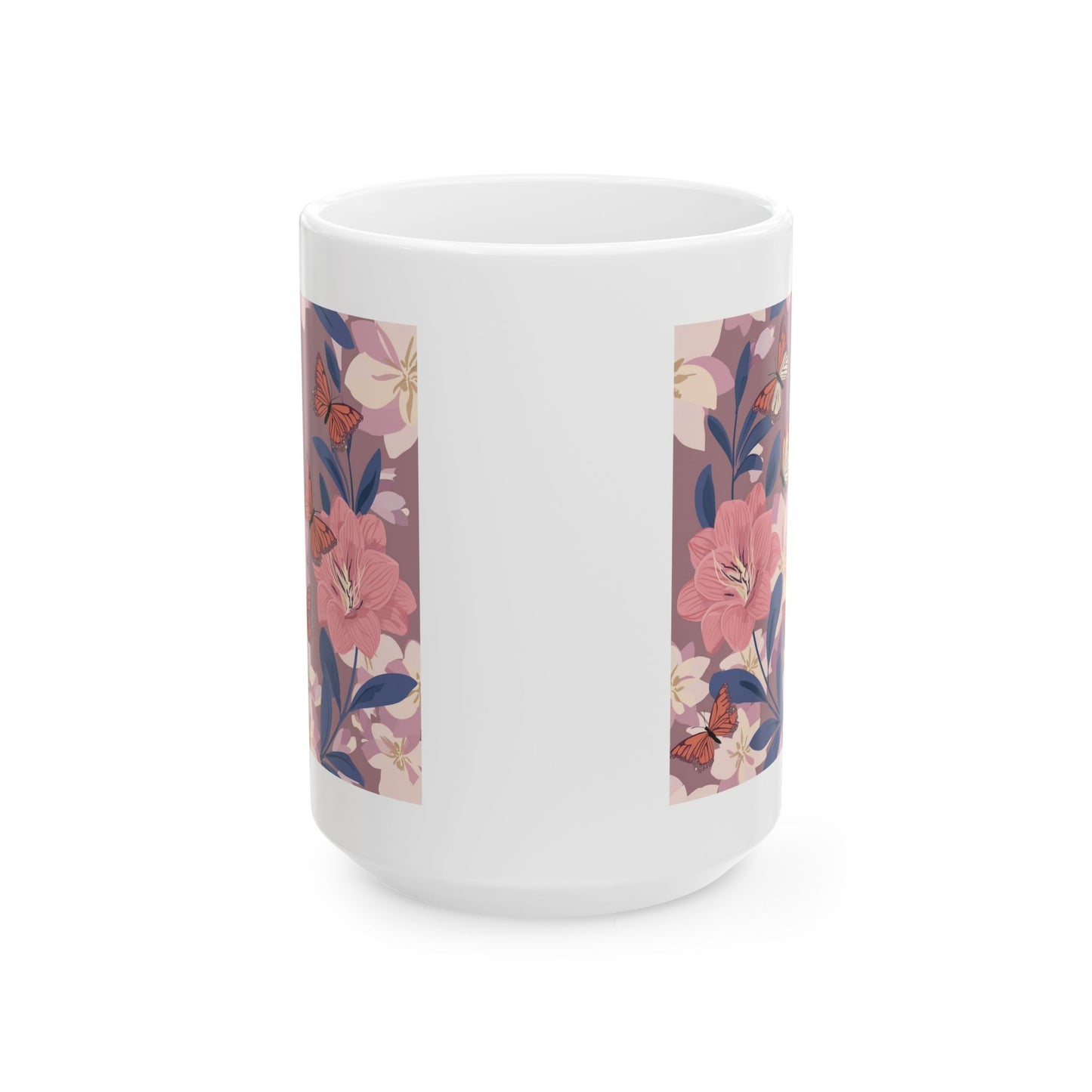 Butterflies in Flowers Ceramic Mug