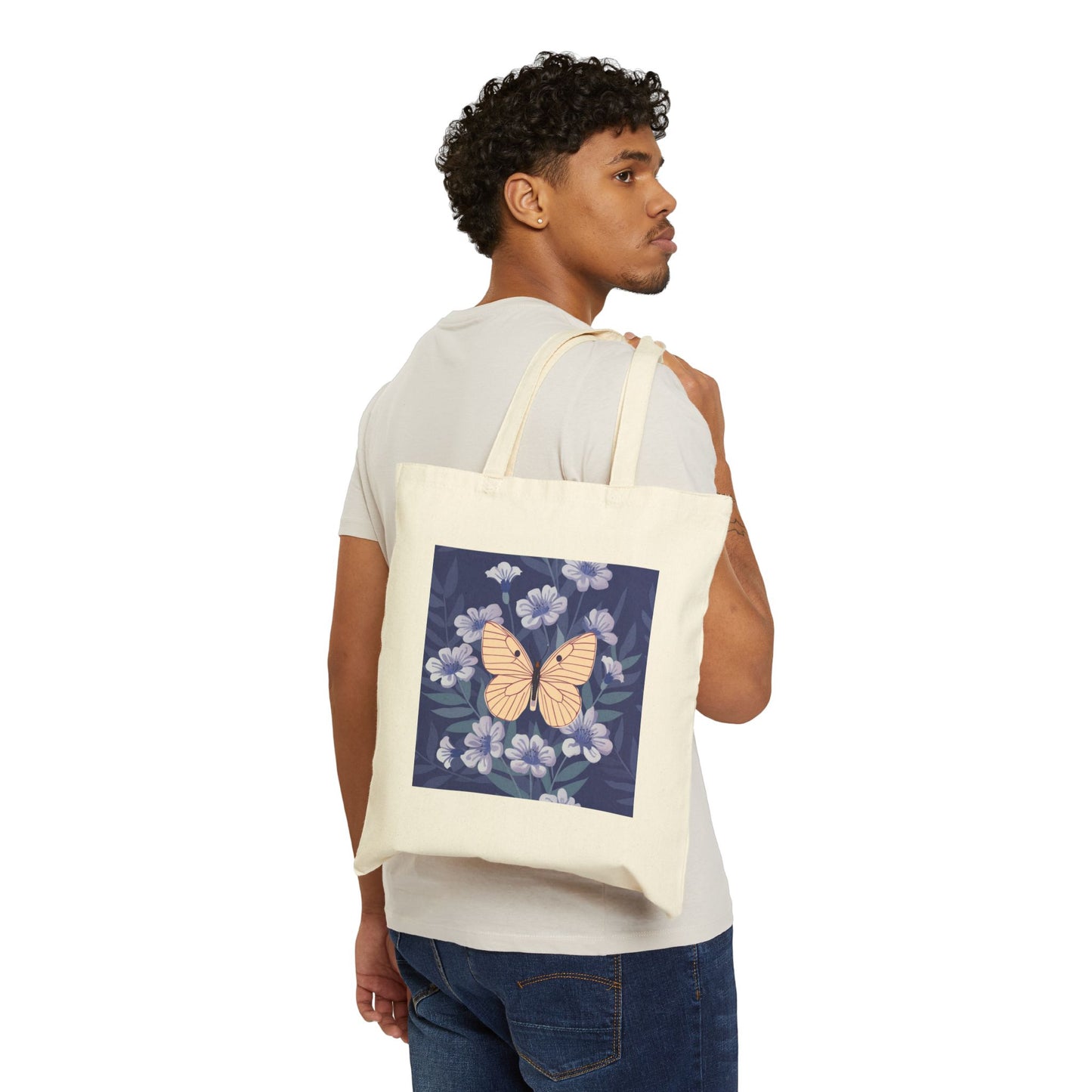 Butterfly Cotton Canvas Tote Bag