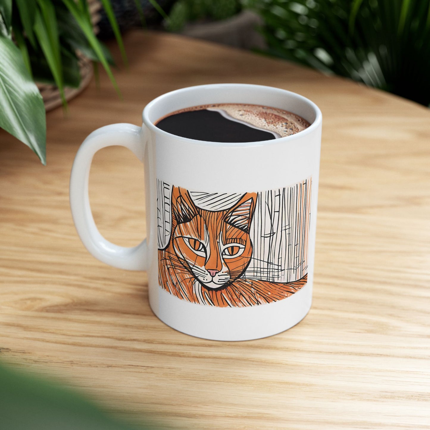 Orange Cat Ceramic Mug