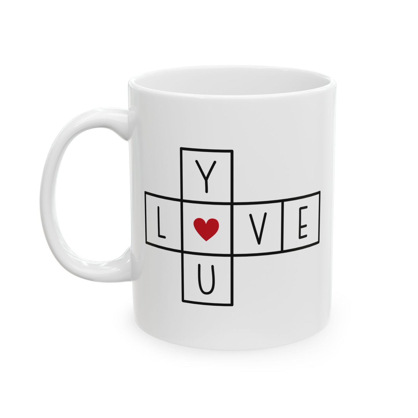 Love You Crossword Ceramic Mug