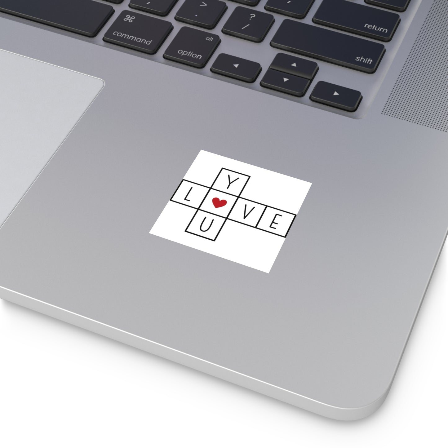 Love You Crossword Square Vinyl Sticker