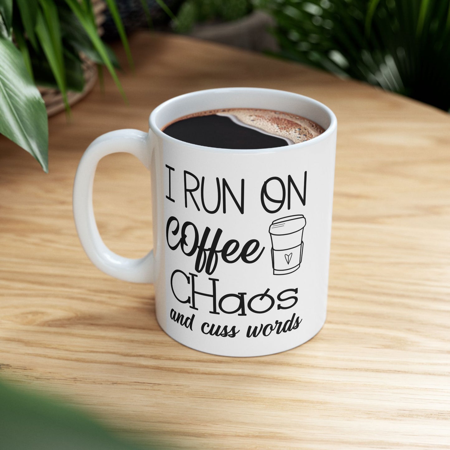 Coffee, Chaos, Cuss Words Ceramic Mug