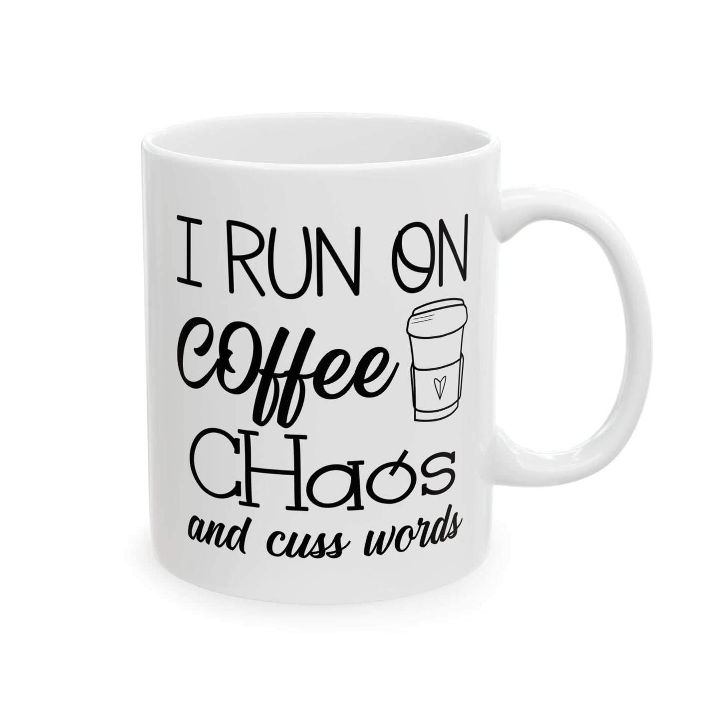 Coffee, Chaos, Cuss Words Ceramic Mug