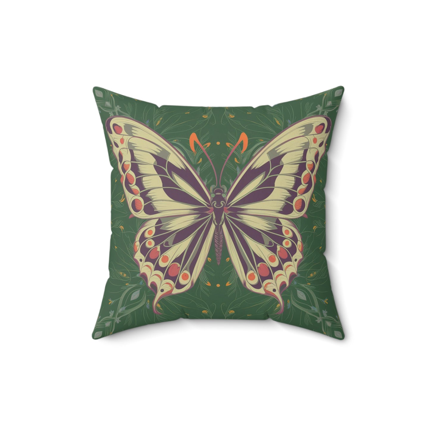 Butterfly Spun Polyester Square Pillow