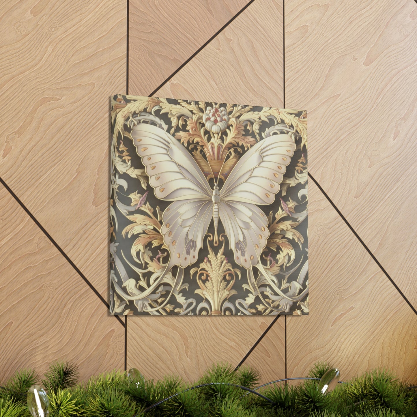 Cream Butterfly Canvas Gallery Wraps