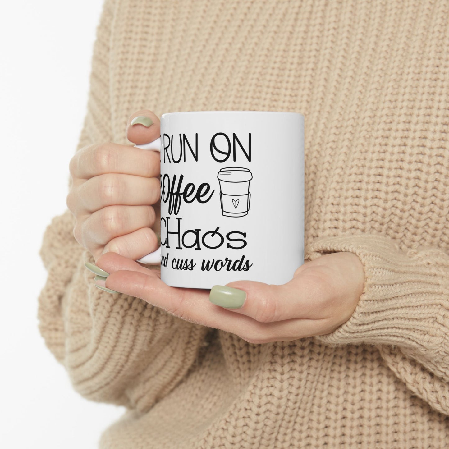 Coffee, Chaos, Cuss Words Ceramic Mug