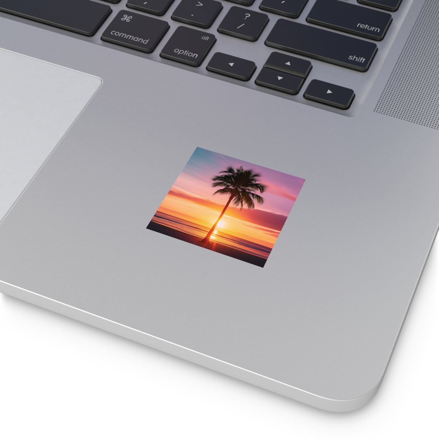 Palm Tree Sunset Square Vinyl Sticker