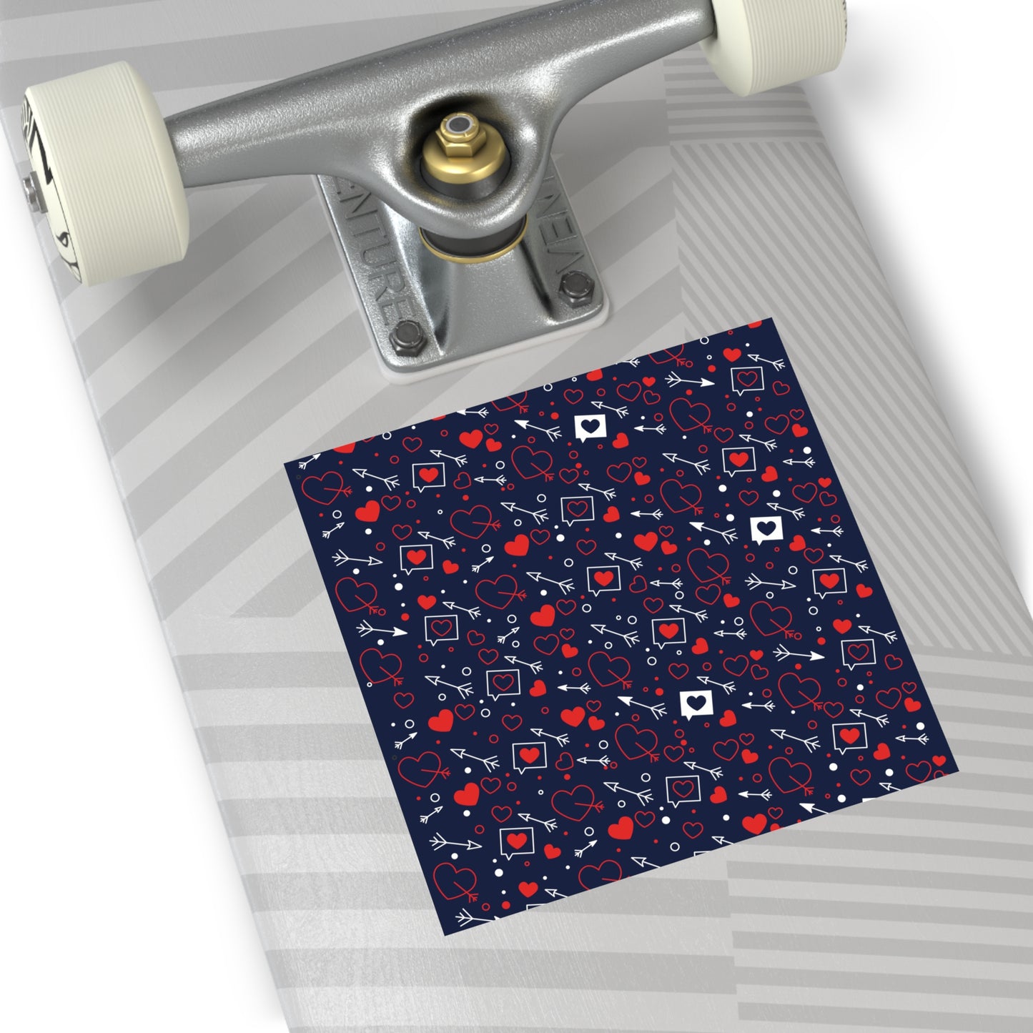 Hearts Arrow Square Vinyl Sticker