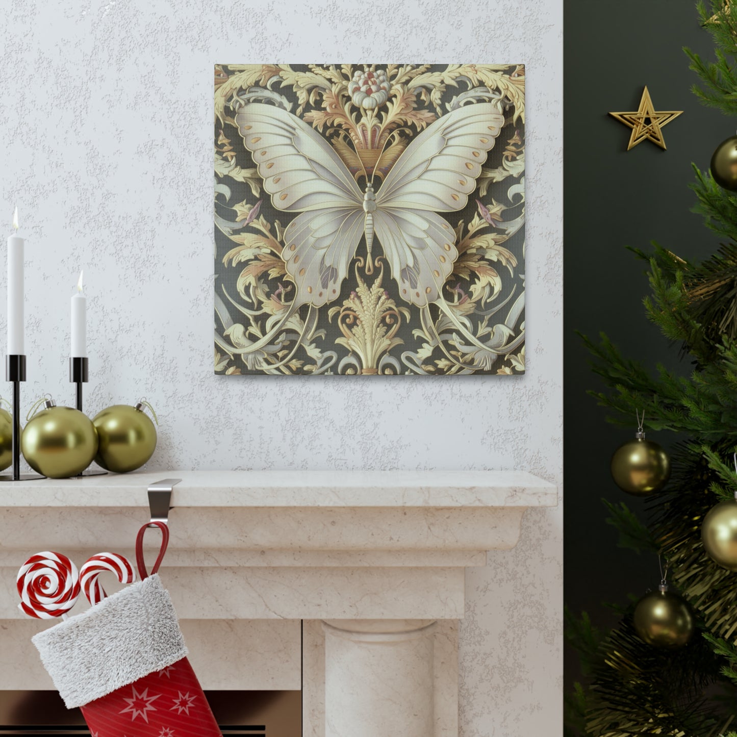 Cream Butterfly Canvas Gallery Wraps