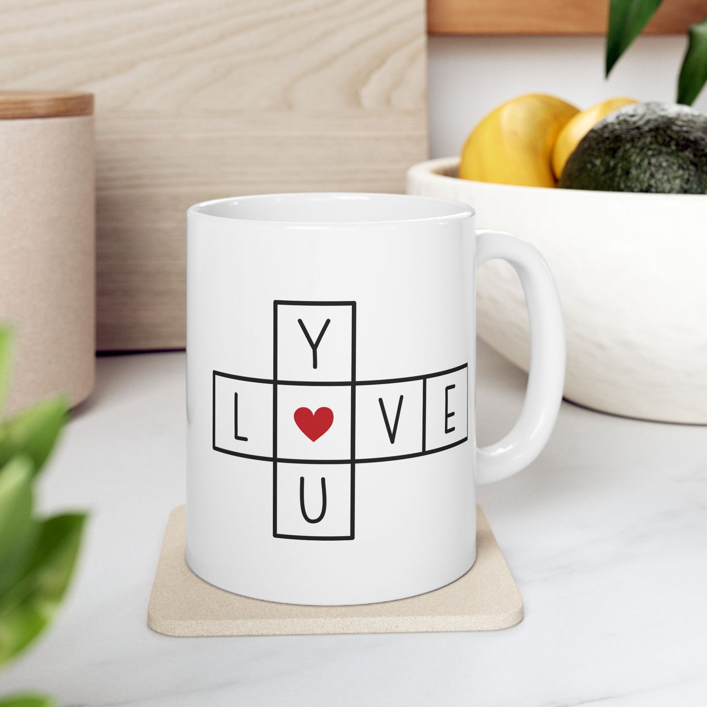 Love You Crossword Ceramic Mug