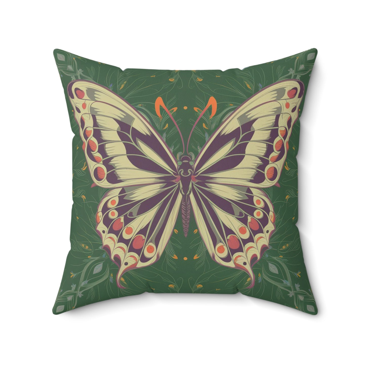 Butterfly Spun Polyester Square Pillow