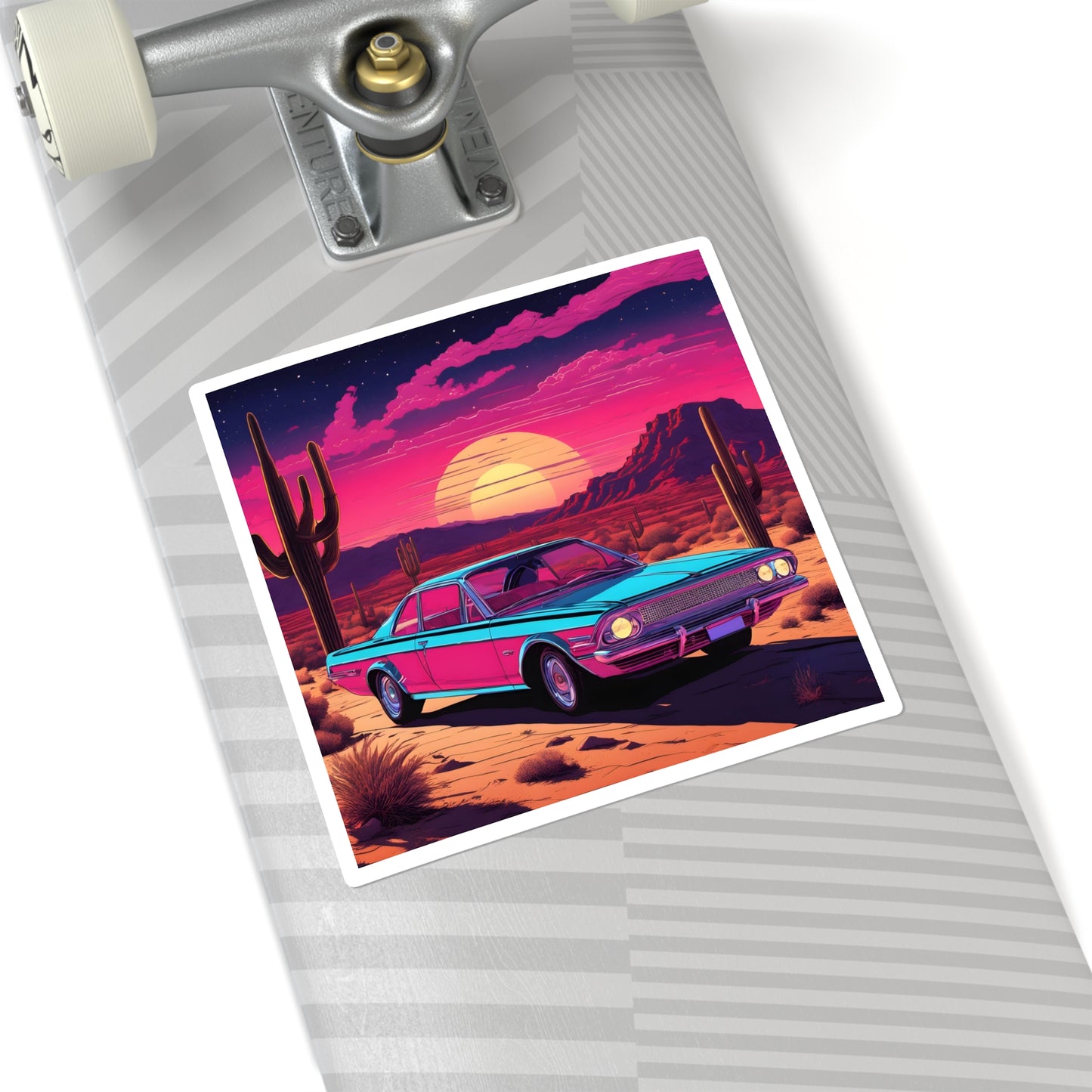 Desert Starlit Sky Synthwave Car Stickers