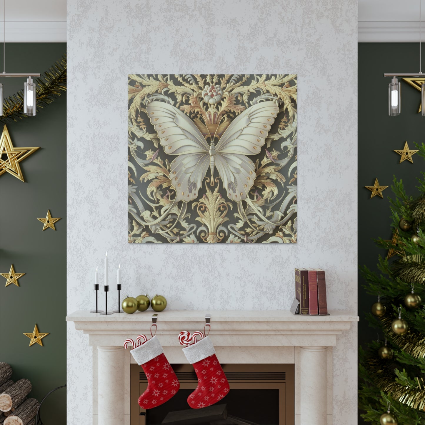 Cream Butterfly Canvas Gallery Wraps
