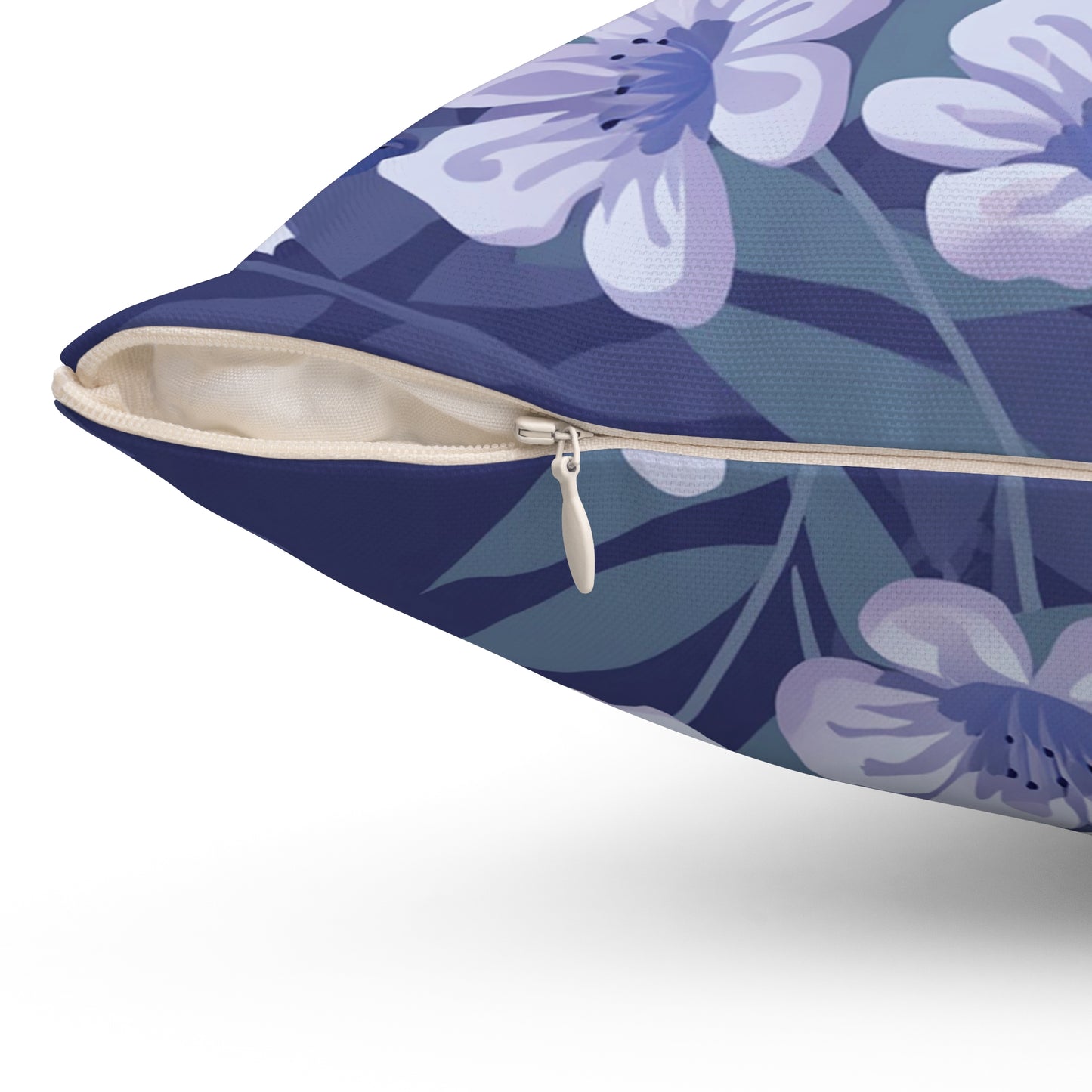 Butterfly in Flowers Spun Polyester Square Pillow