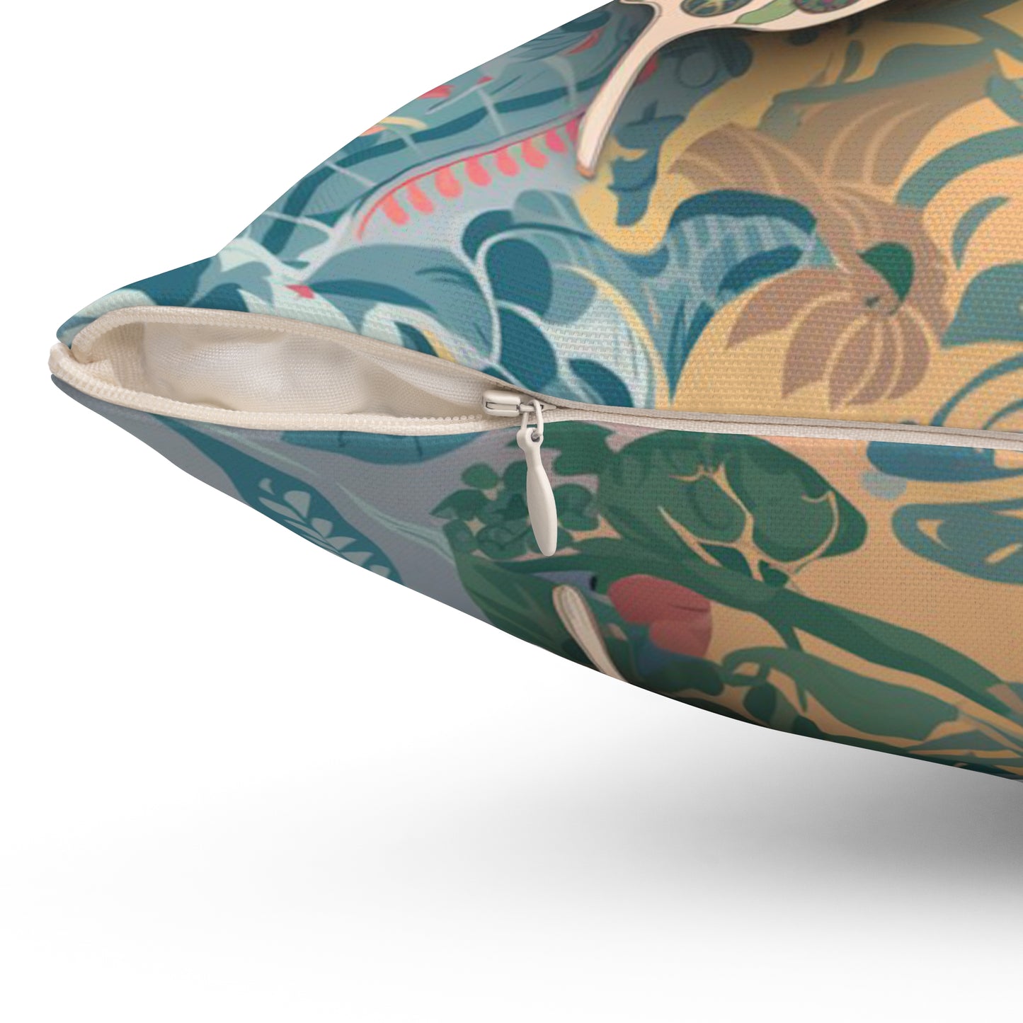 Butterflies and Flowers Spun Polyester Square Pillow