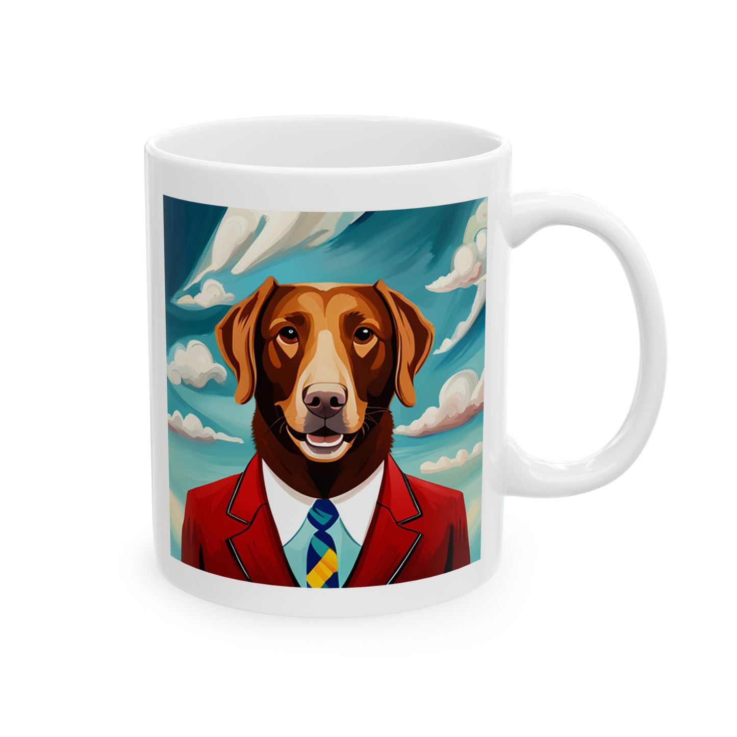 Labrador Wearing a Red Coat Ceramic Mug 11oz