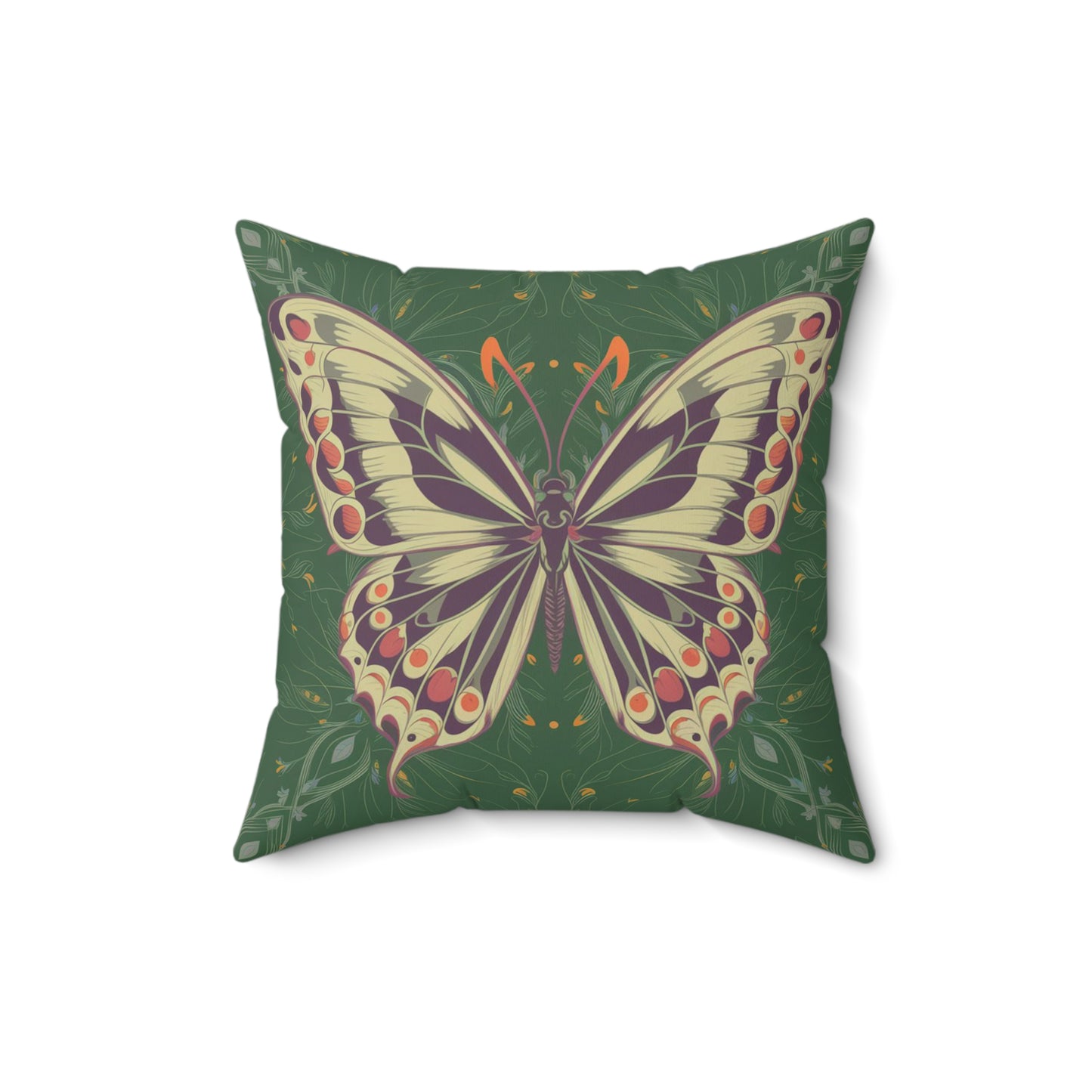Butterfly Spun Polyester Square Pillow