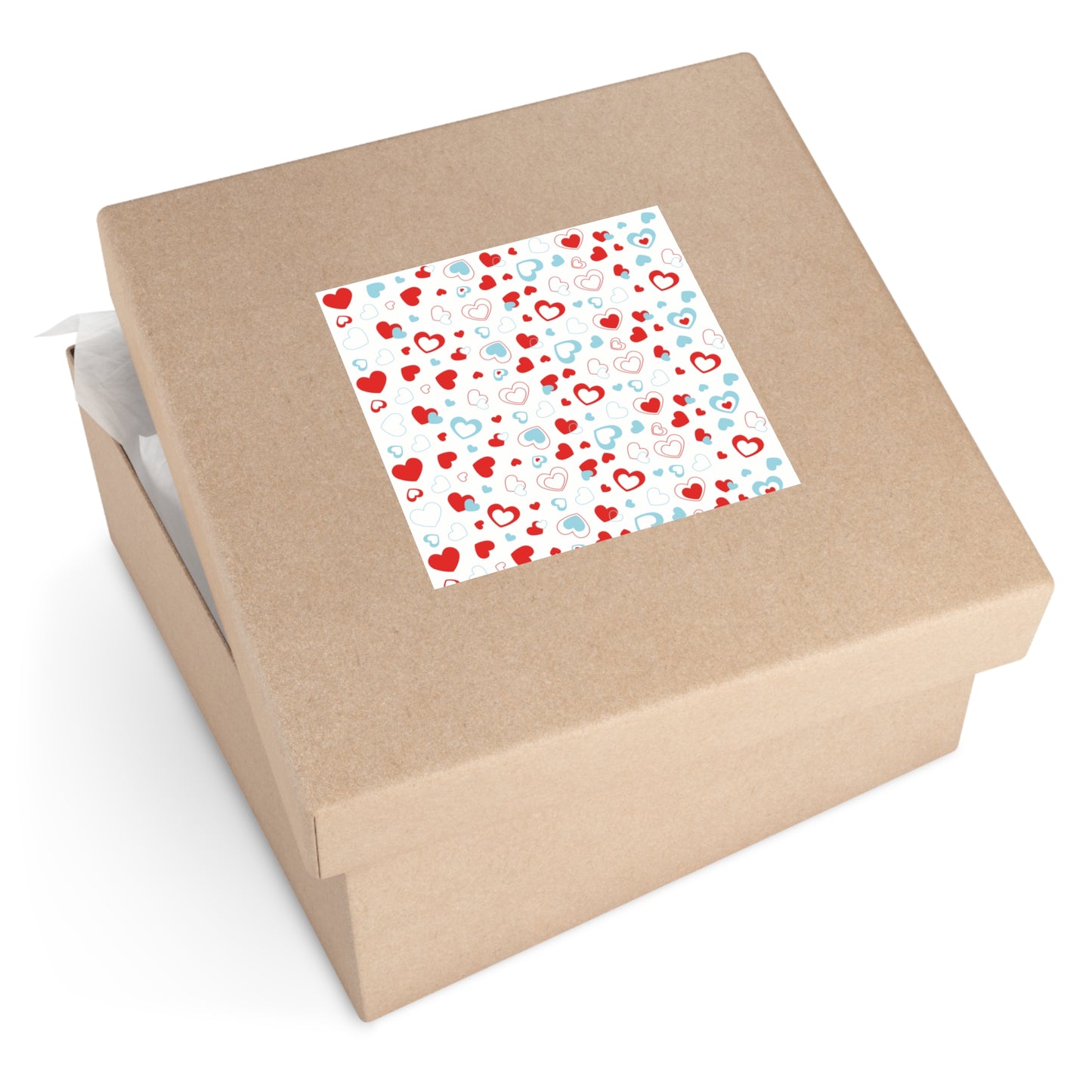 Hearts Square Vinyl Sticker