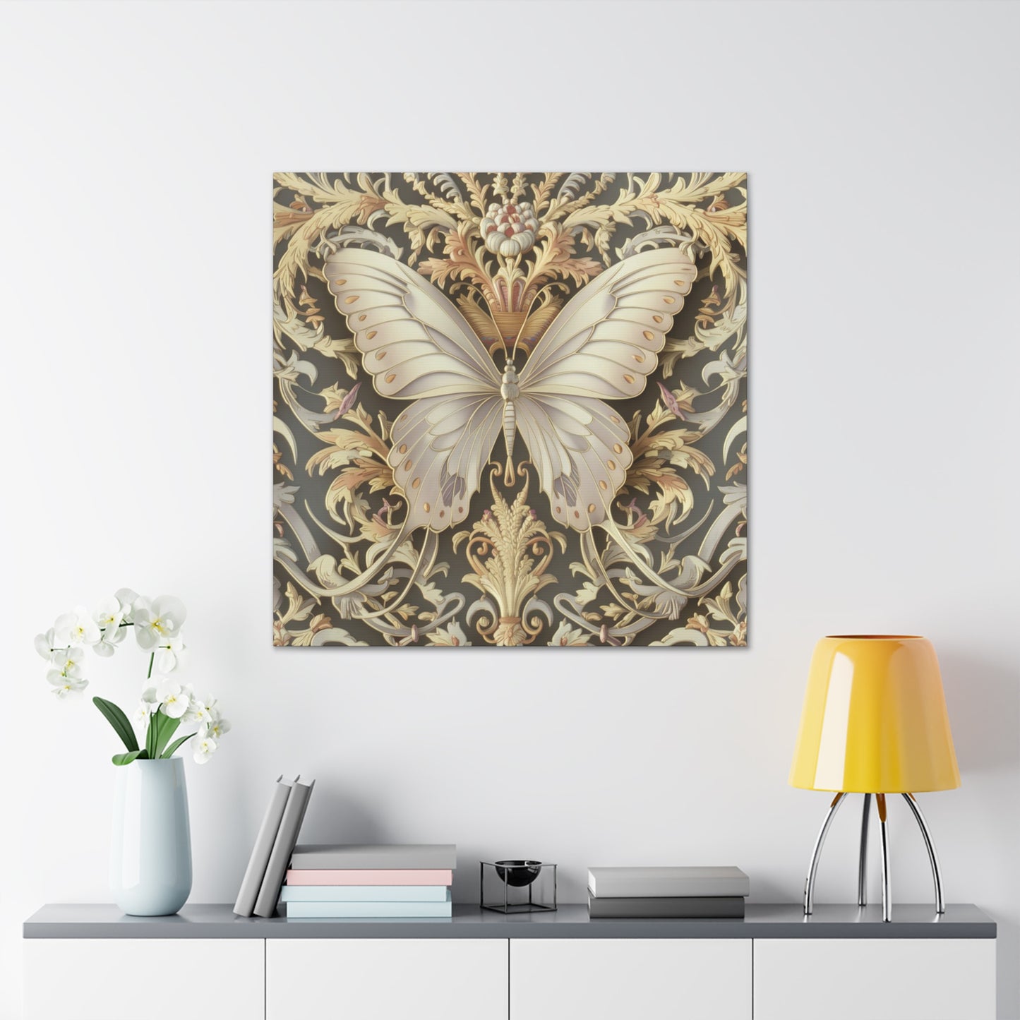 Cream Butterfly Canvas Gallery Wraps