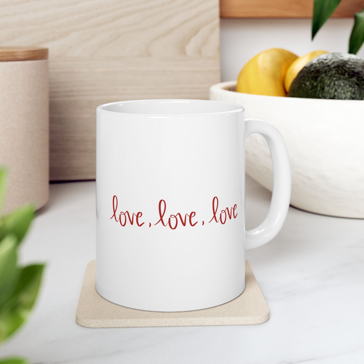 Love, Love, Love Ceramic Mug