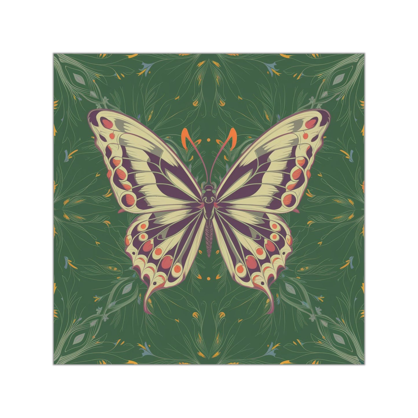 Butterfly Square Vinyl Sticker