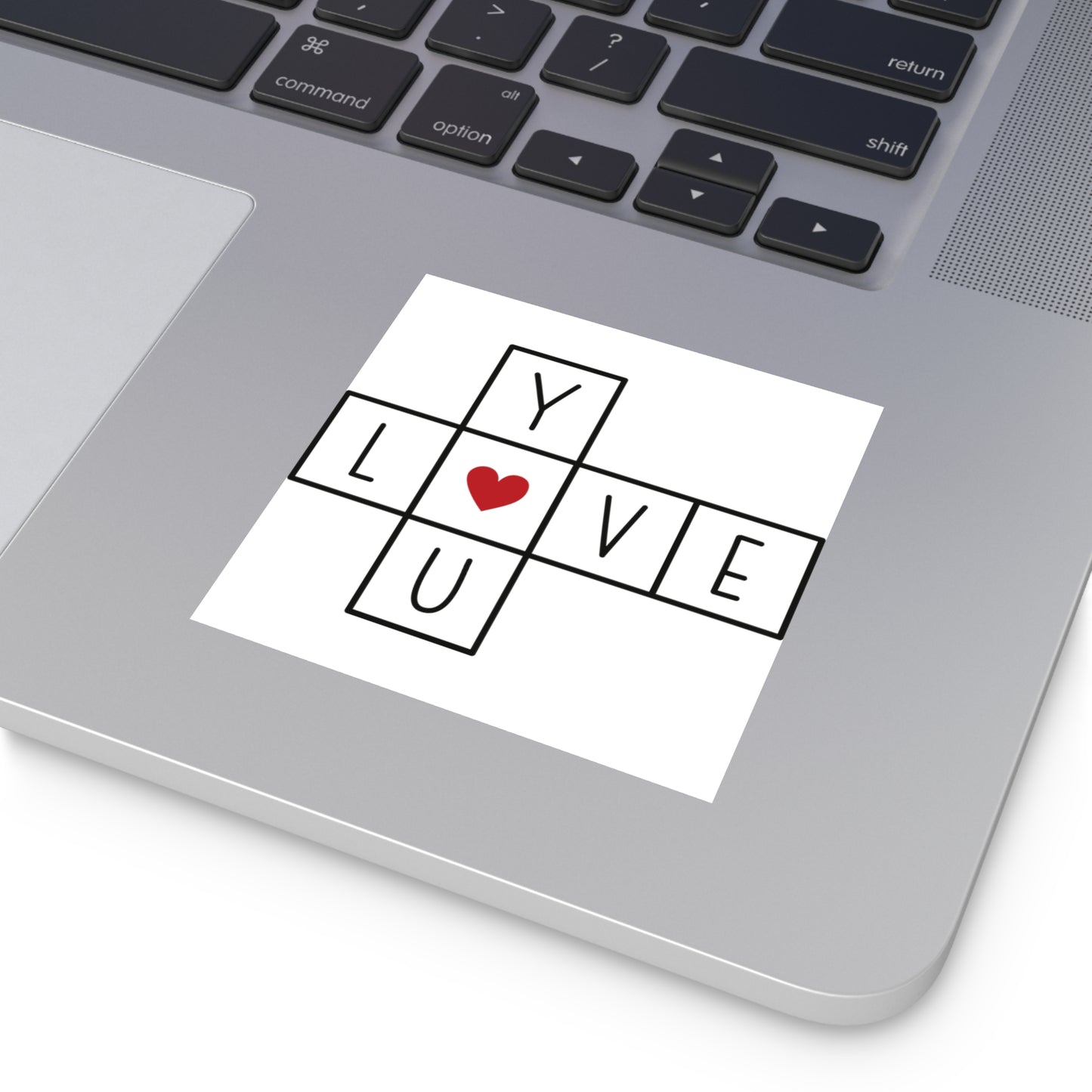 Love You Crossword Square Vinyl Sticker