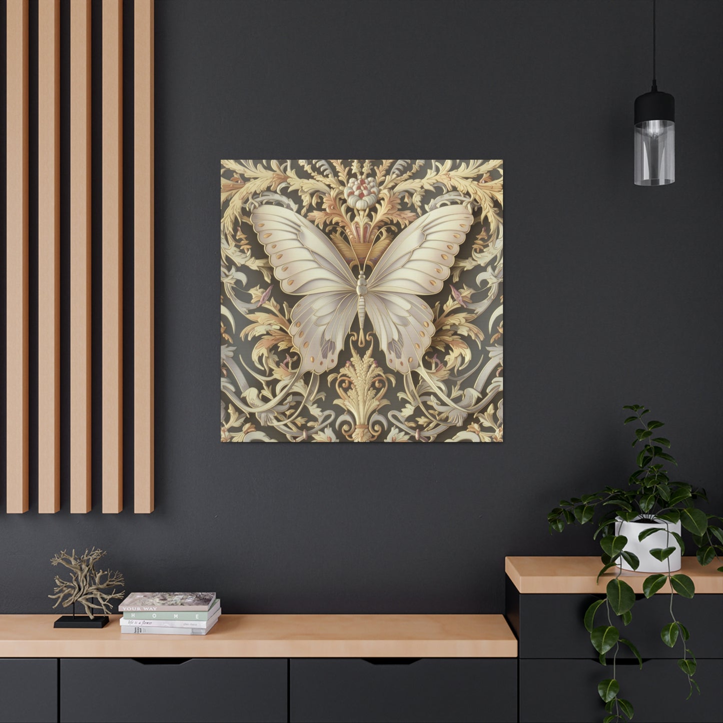 Cream Butterfly Canvas Gallery Wraps