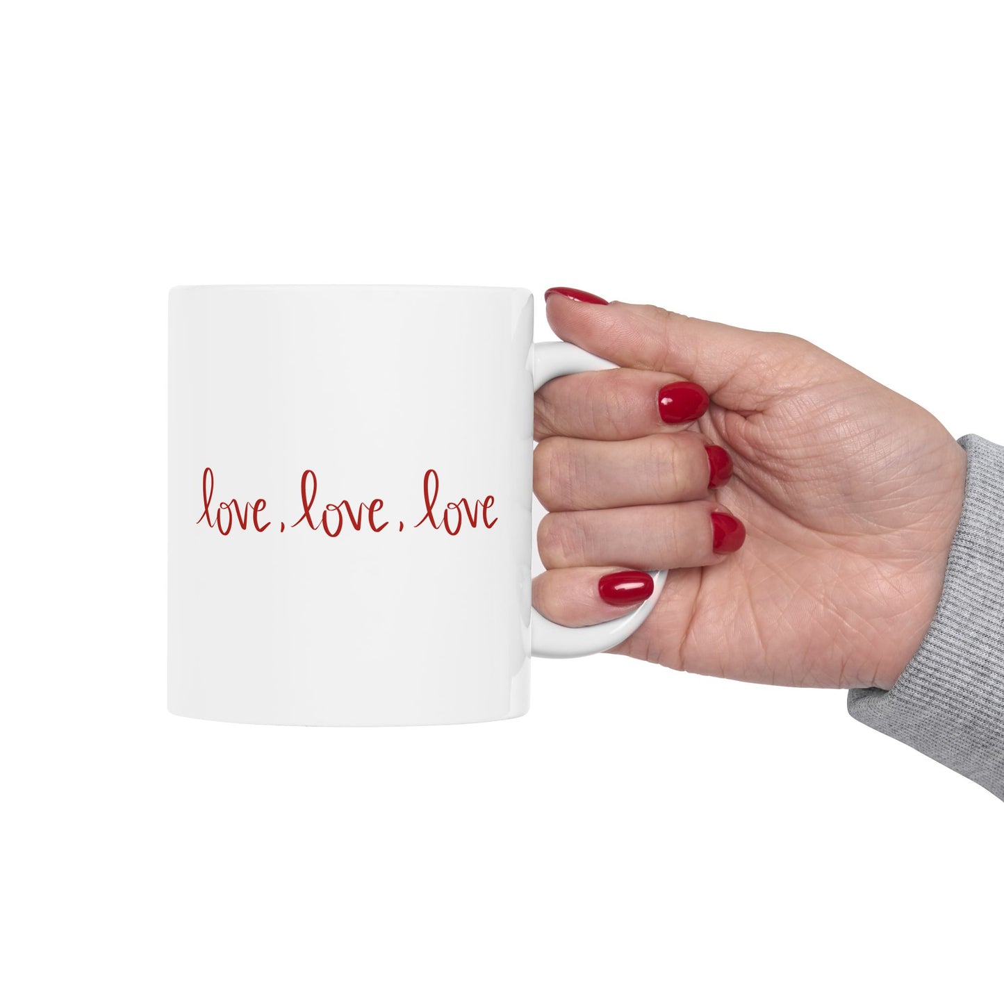 Love, Love, Love Ceramic Mug