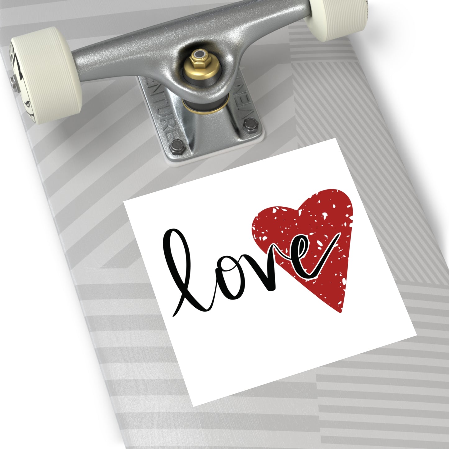 Love Red Heart Square Vinyl Sticker