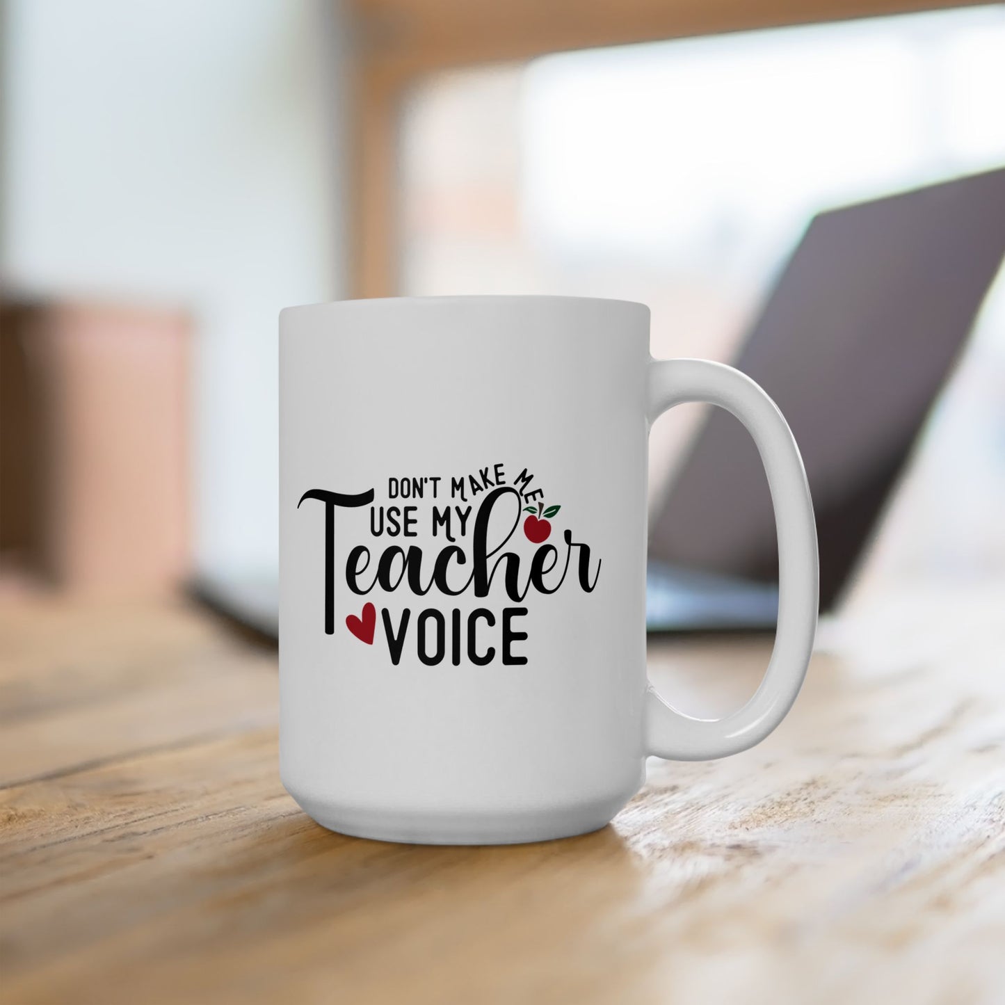 **Teacher Voice Ceramic Coffee Mug, 11oz & 15oz Lead-Free Sipping Cup, Unique Gift for Teachers & Coffee Lovers**