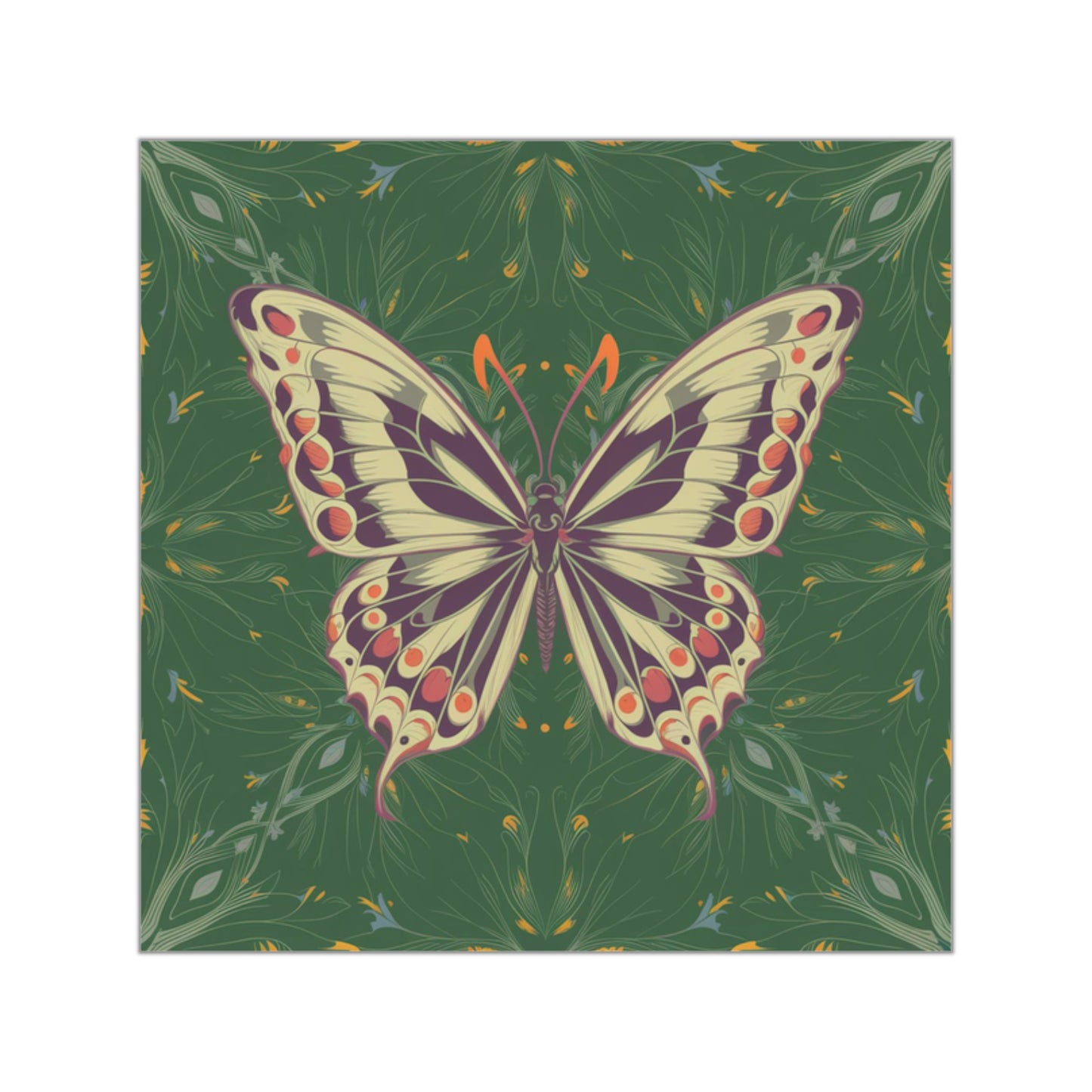 Butterfly Square Vinyl Sticker
