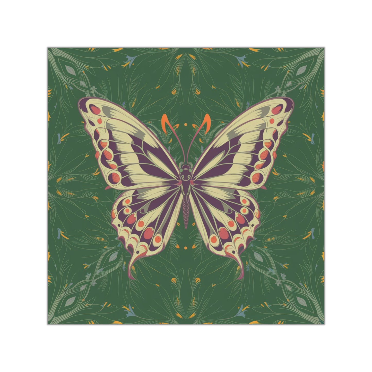 Butterfly Square Vinyl Sticker