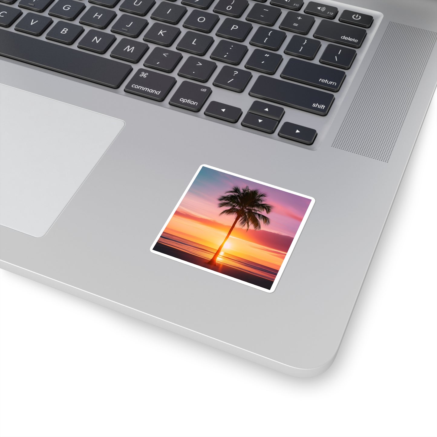 Sunset Palm Tree Square Stickers
