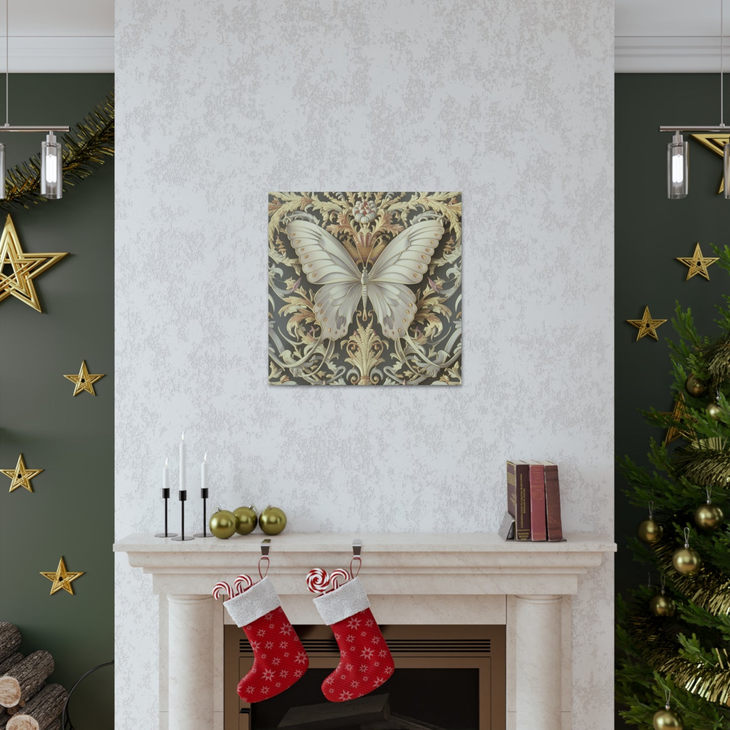 Cream Butterfly Canvas Gallery Wraps