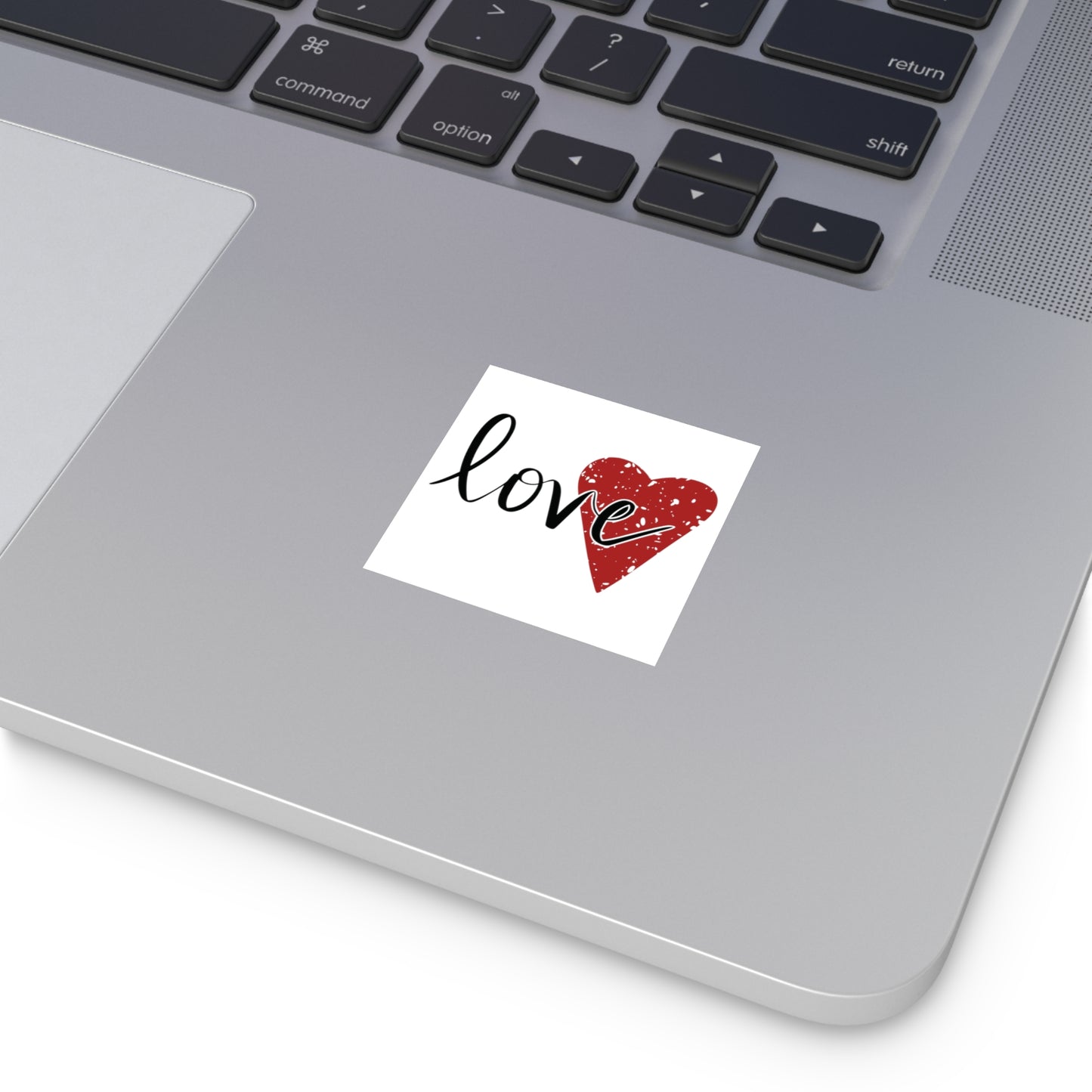 Love Red Heart Square Vinyl Sticker
