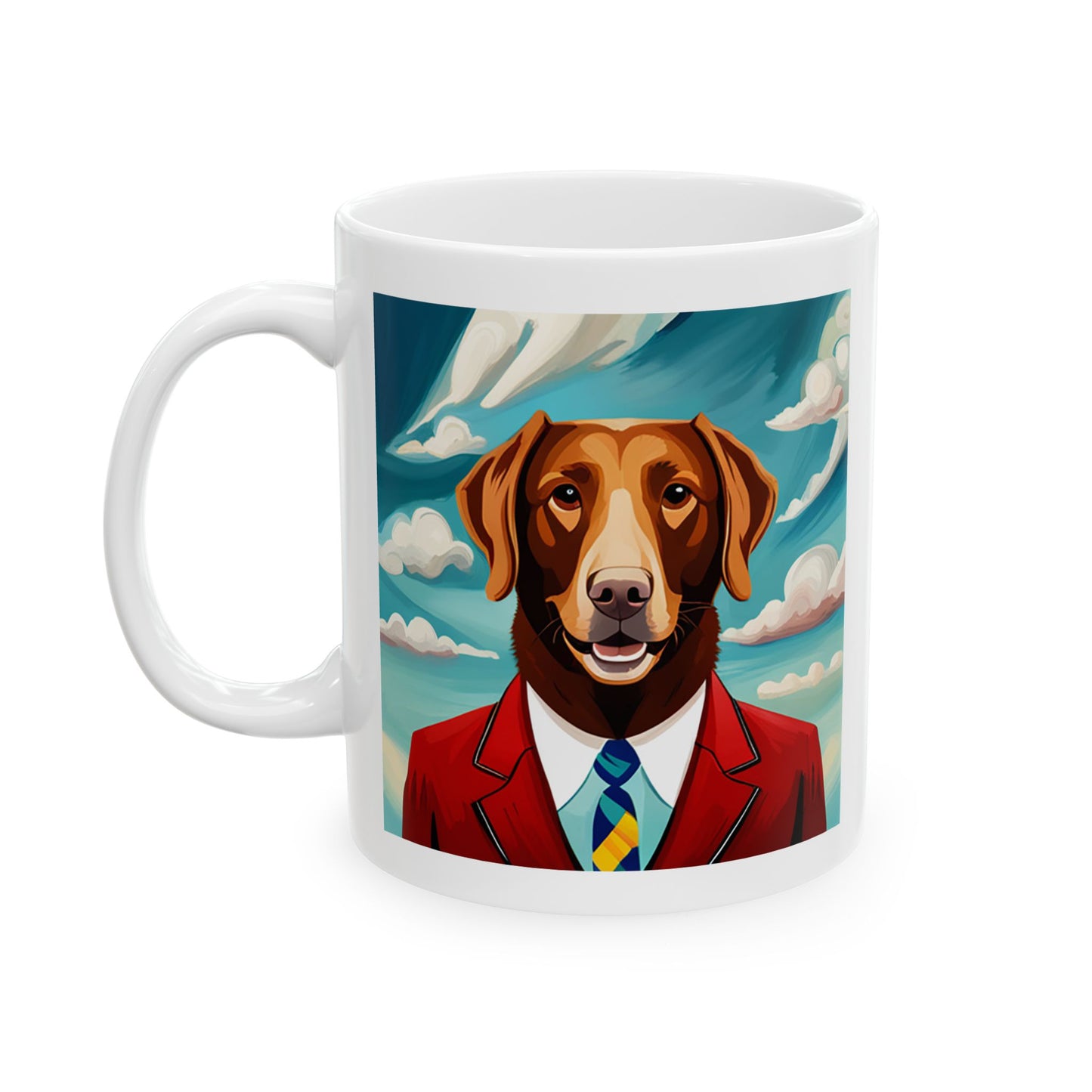 Labrador Wearing a Red Coat Ceramic Mug 11oz