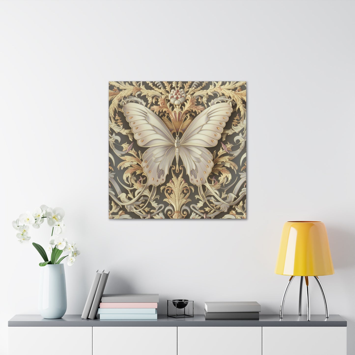 Cream Butterfly Canvas Gallery Wraps