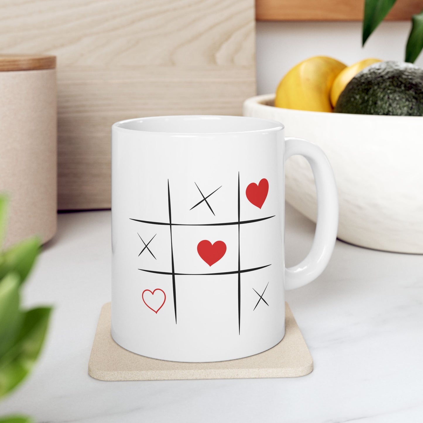 Valentine Tic-Tac-Toe Ceramic Mug