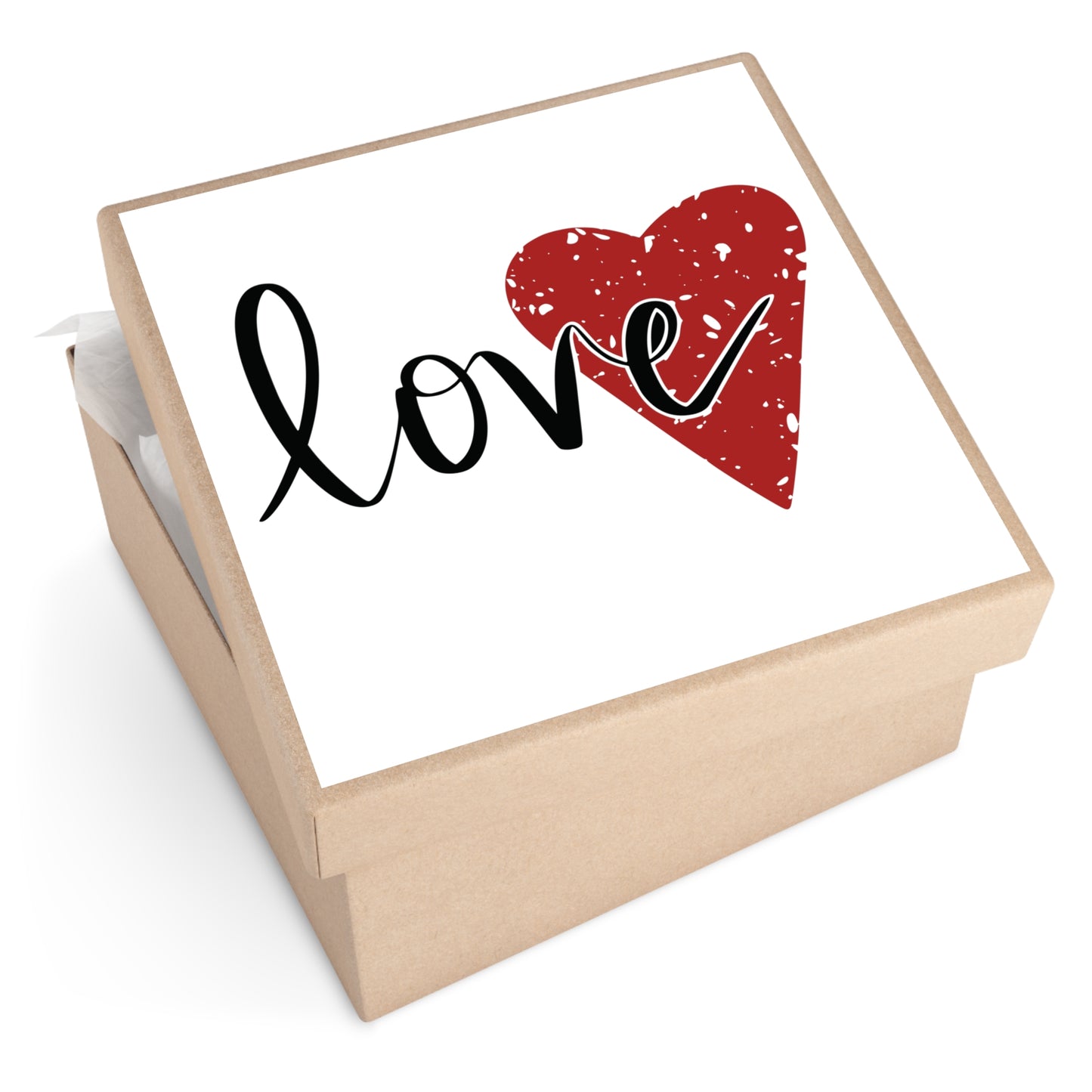 Love Red Heart Square Vinyl Sticker
