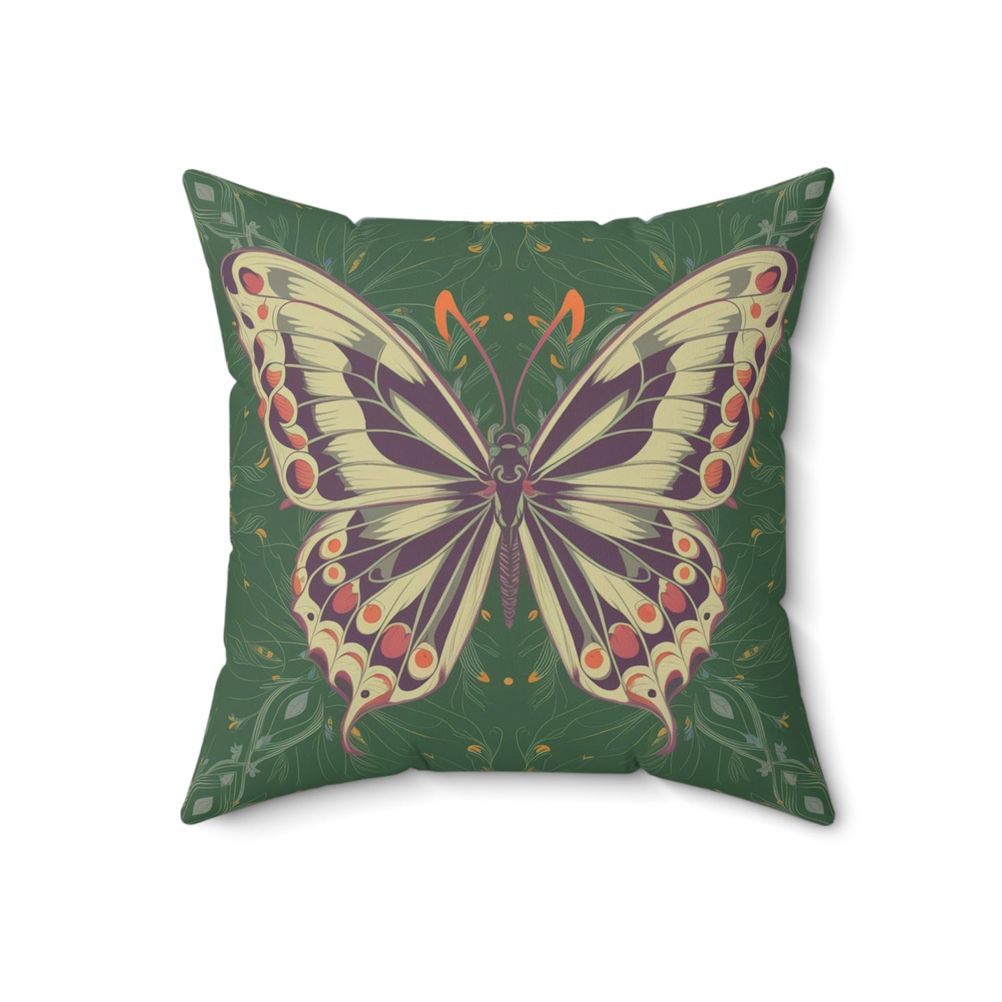 Butterfly Spun Polyester Square Pillow