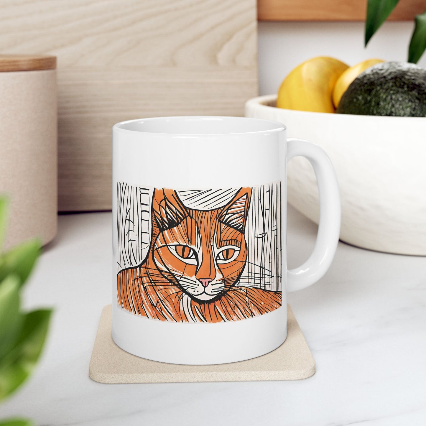 Orange Cat Ceramic Mug